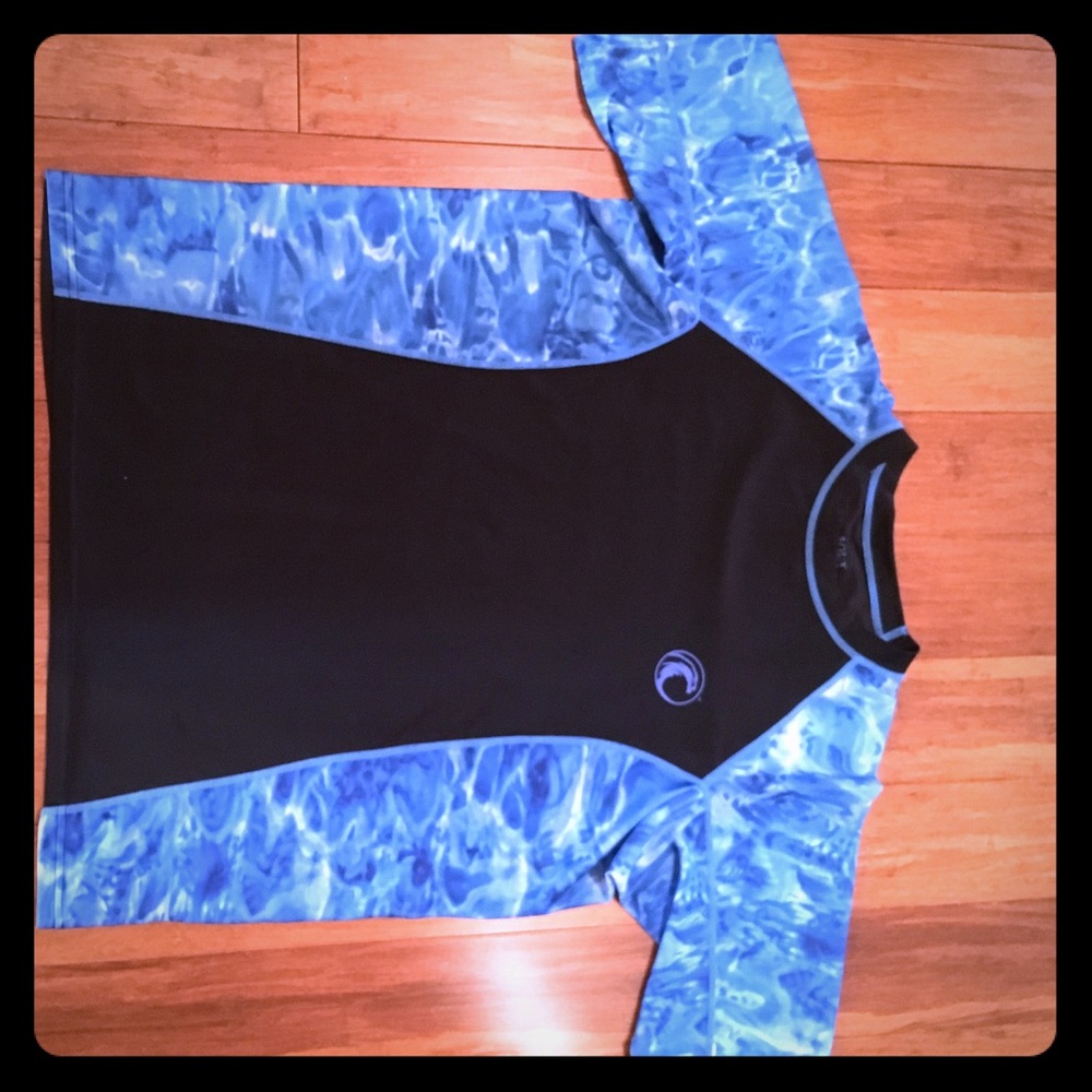 NWOT Blue Aqua Design Swim Top